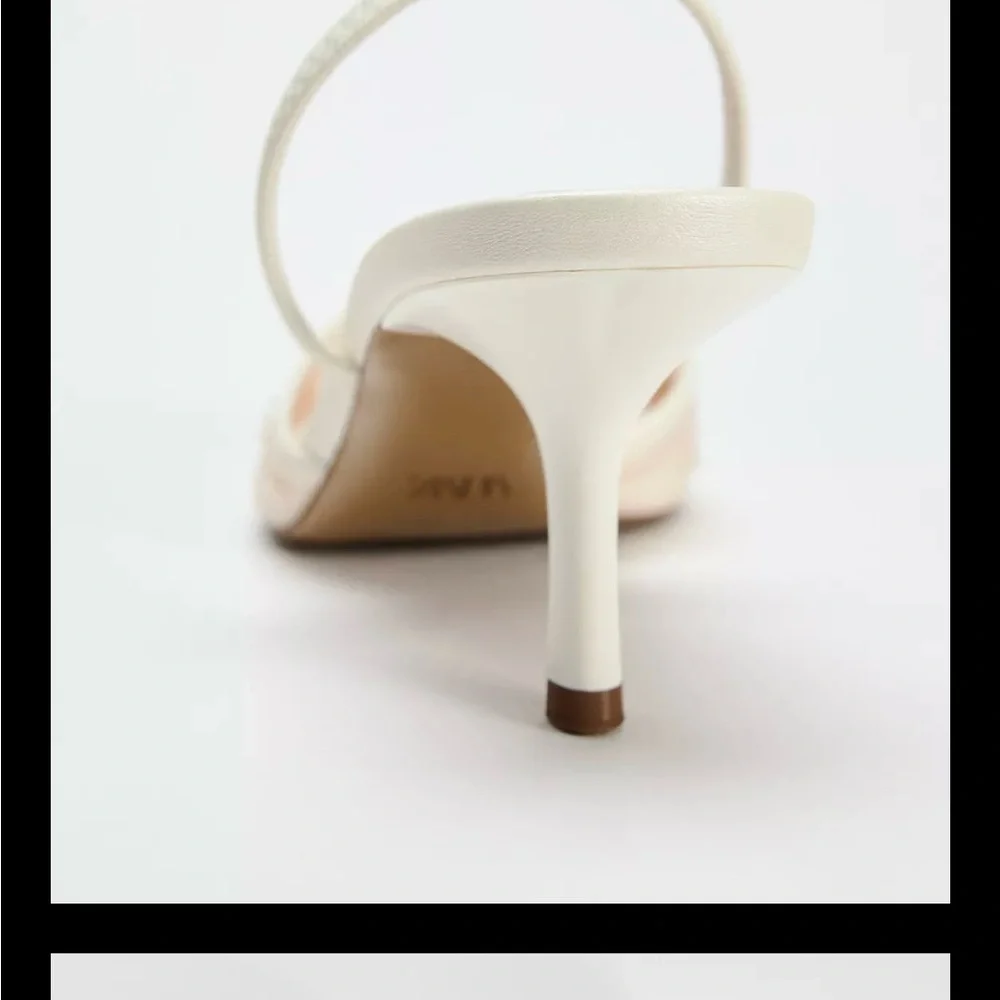 Zara EMBROIDERED MESH SLINGBACKS size 40/ US 9 - Picture 5 of 6